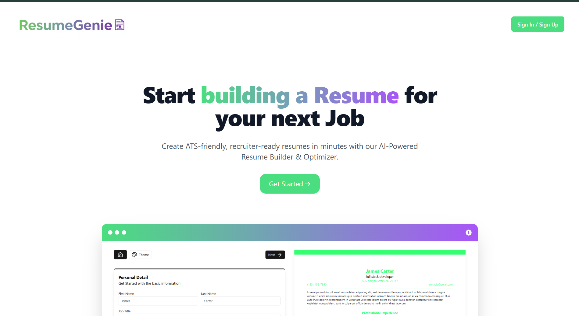 Resume Builder web application