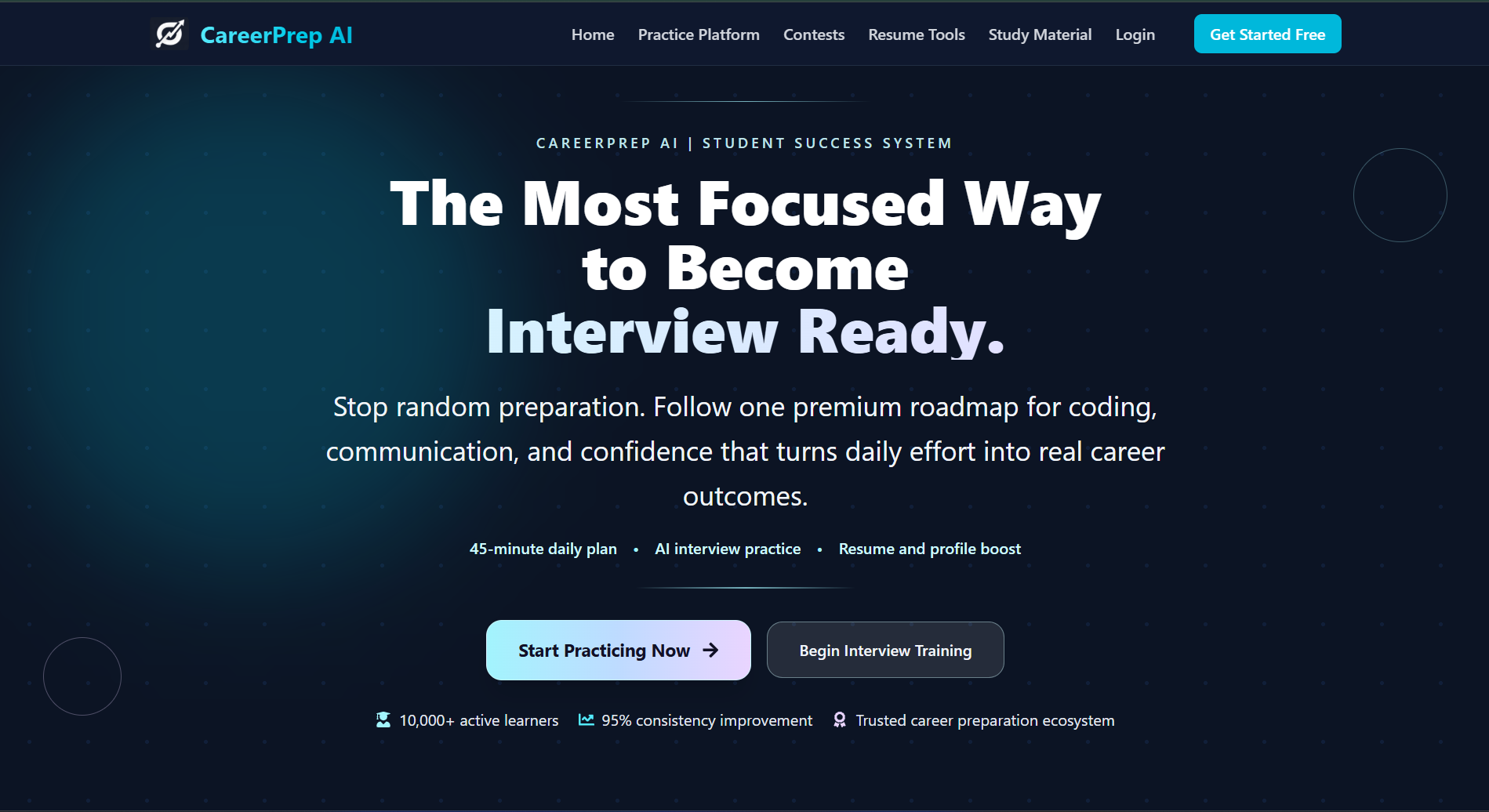 CareerPrep AI interview preparation platform